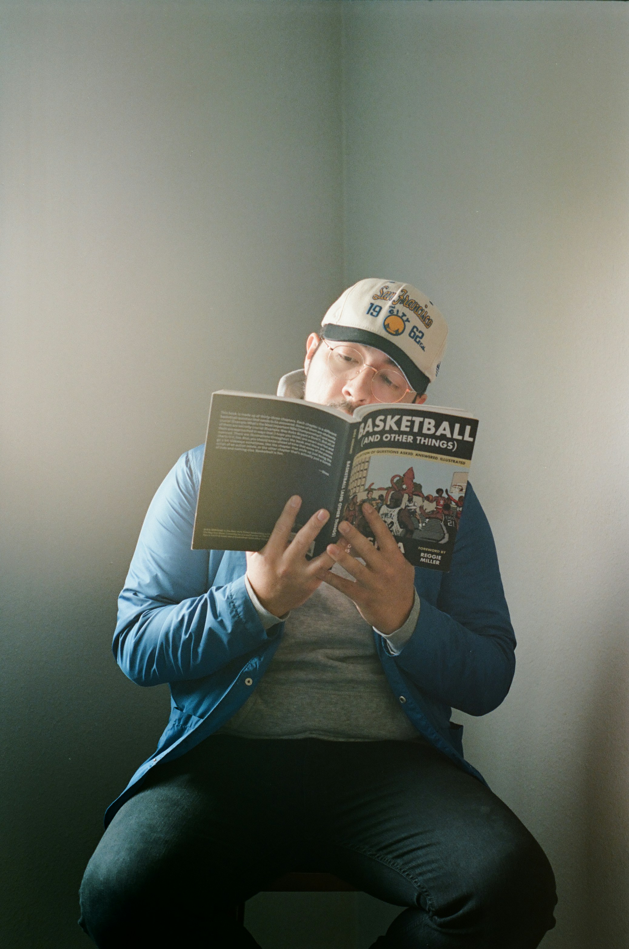 Reading Basketball and Other Things, self-portrait Shot with Kodak Portra 400