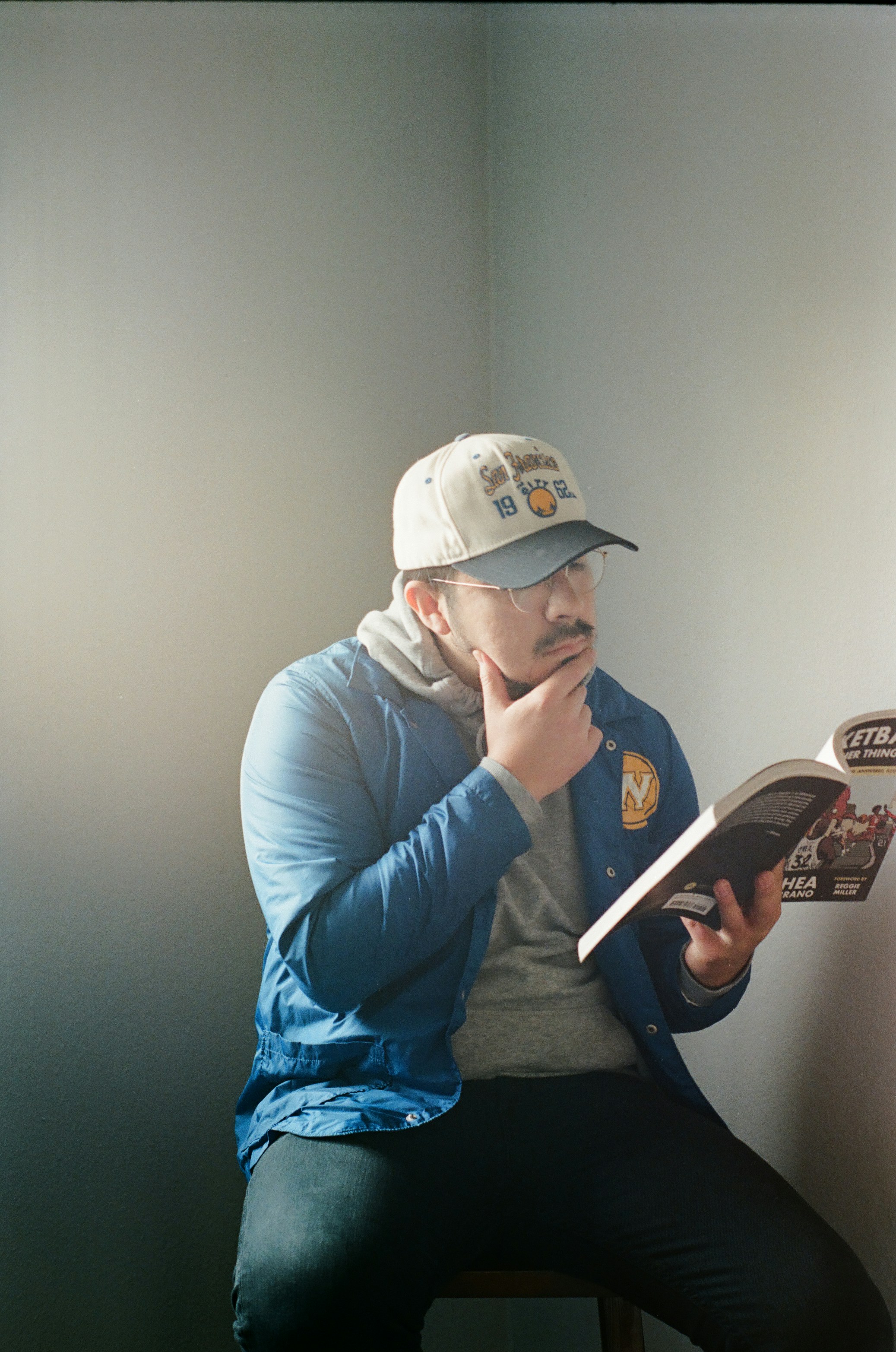 Reading, self-portrait Shot with Kodak Portra 400