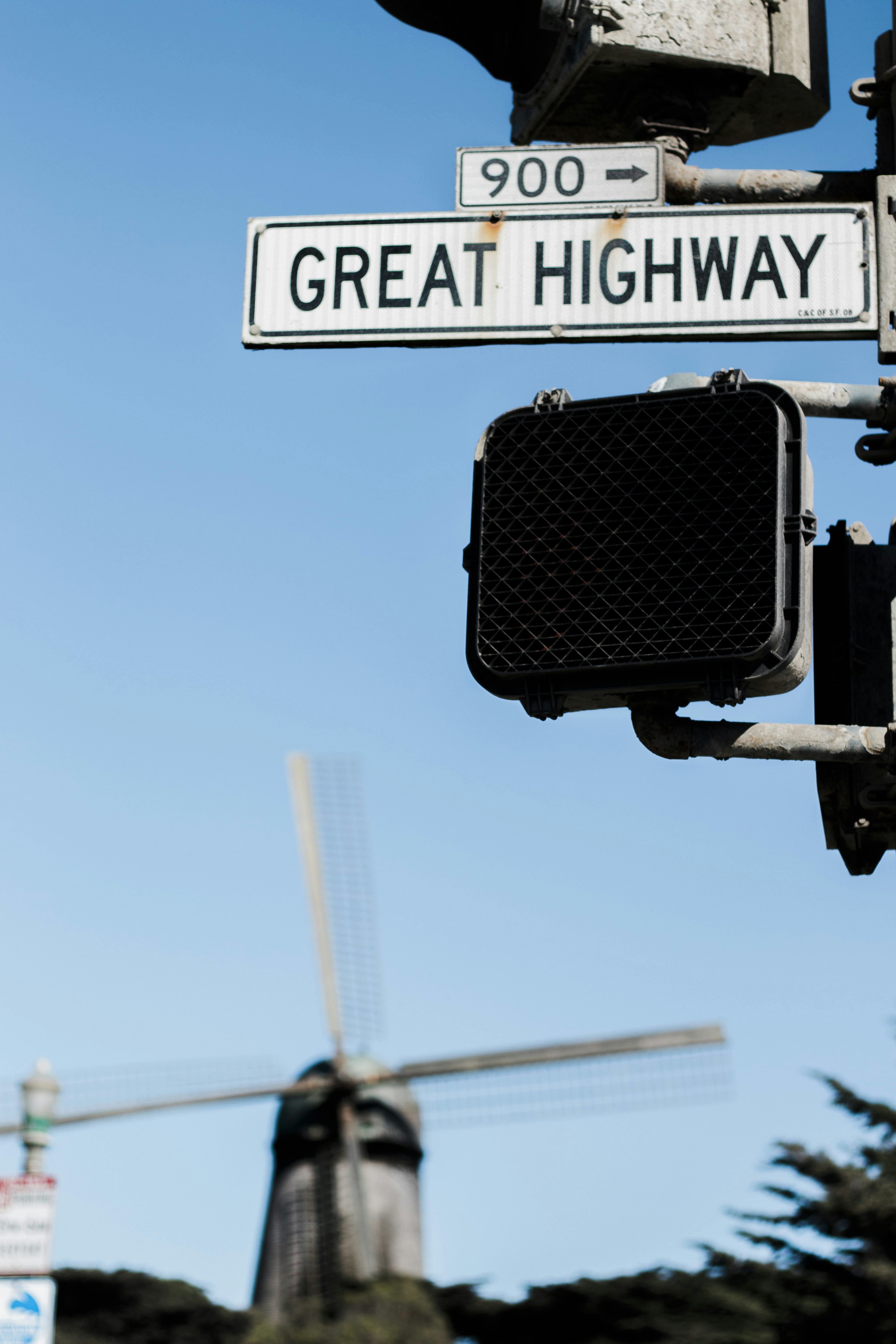 black and white street sign