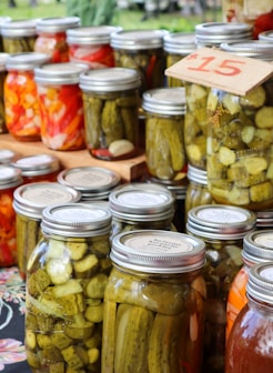 clear glass jars with candies