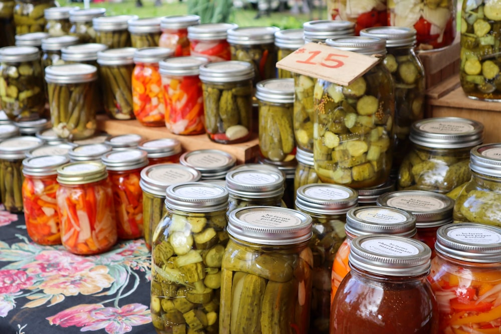 clear glass jars with candies