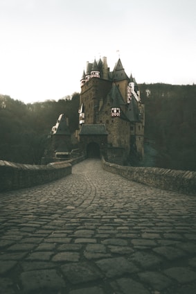 black and gray castle on mountain