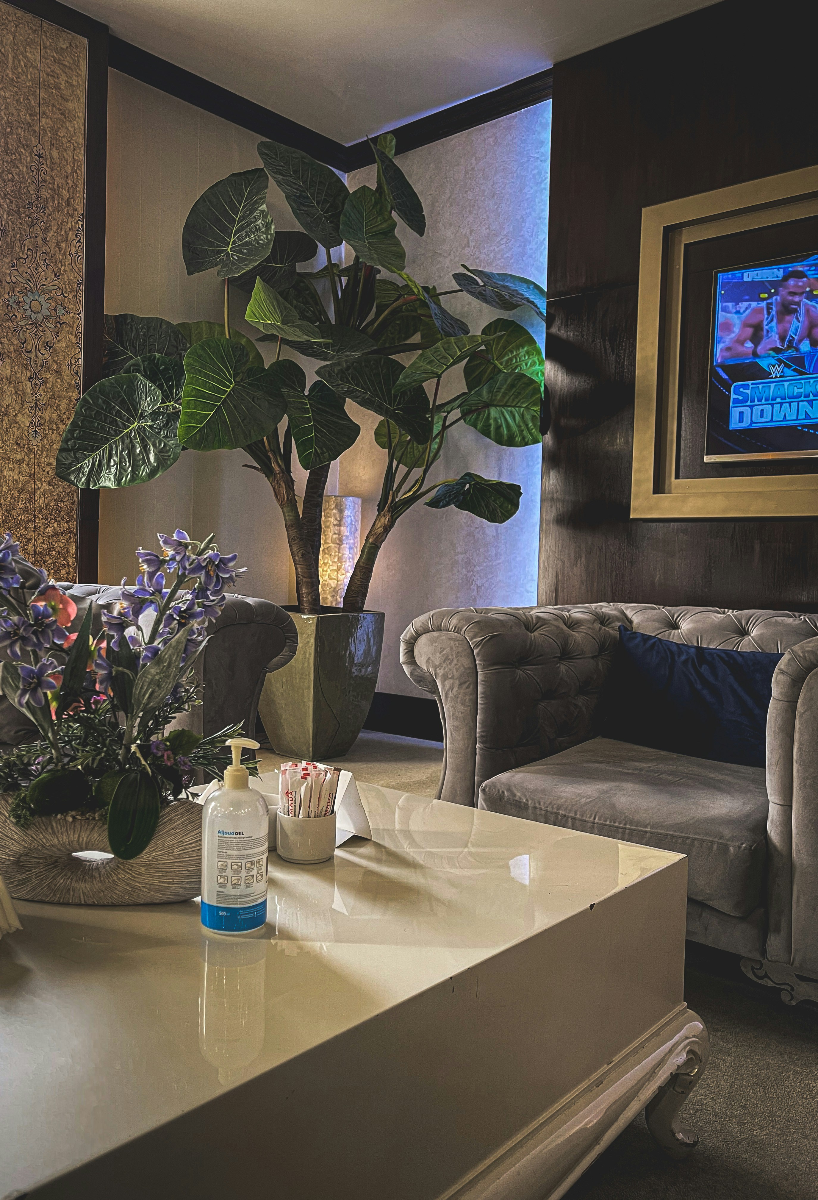 green plant on white table