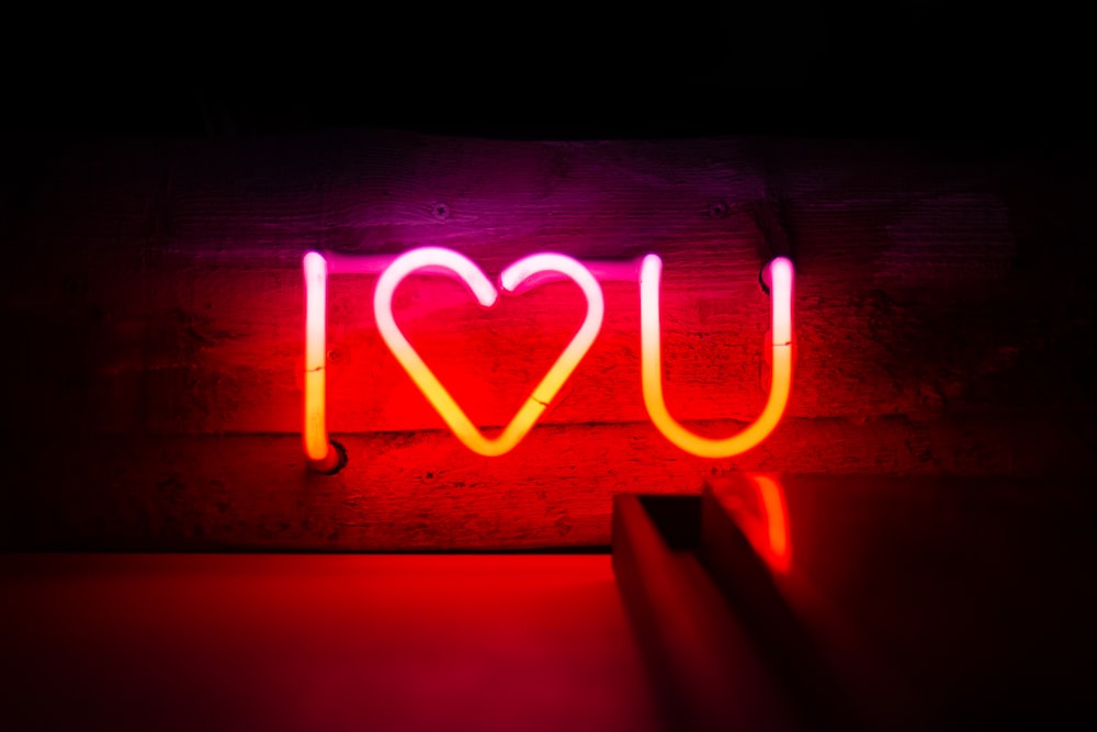 red love neon light signage