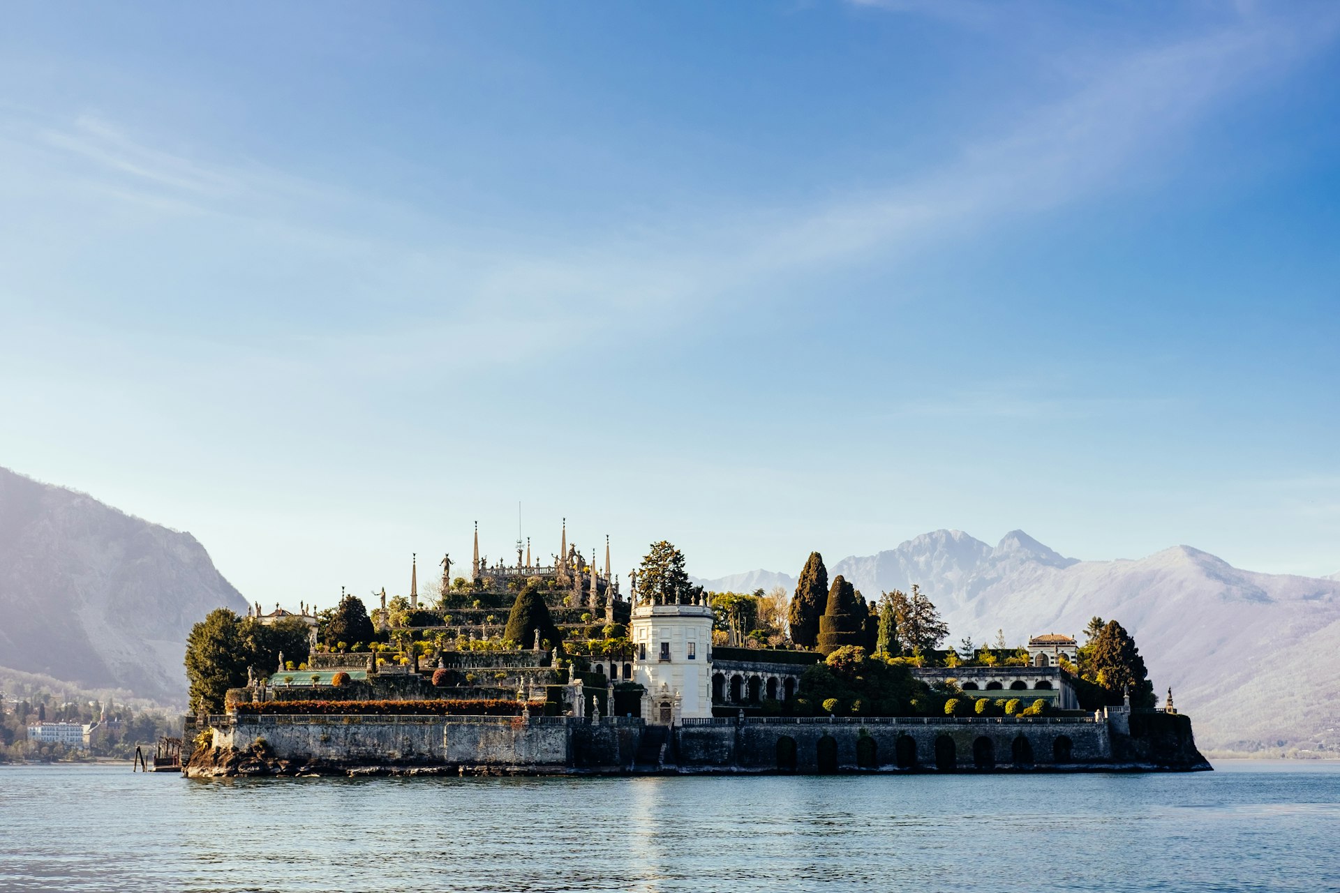 Buildings along Lake Maggiore waterfront