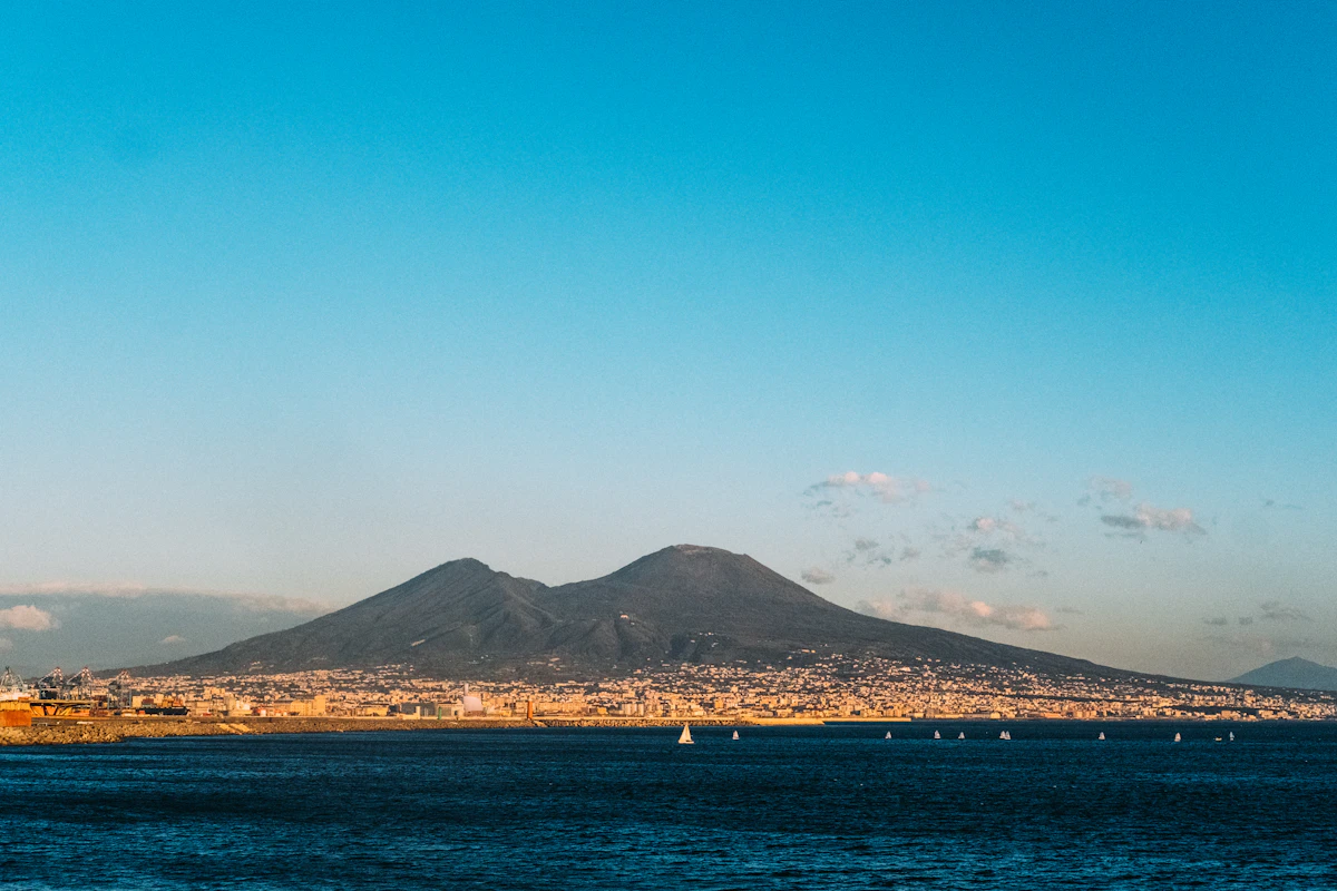 Mount Vesuvius seen across the Bay of Naples
