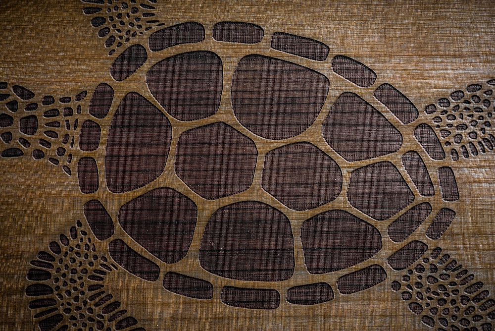 brown and black round textile