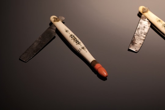 A handcrafted razor showcasing intricate designs.
