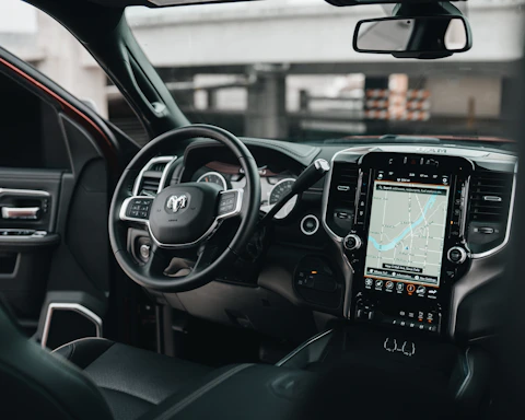 Car dashboard showing clean organized interior