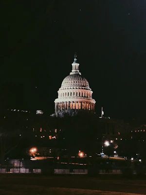 Capitol dome building at night