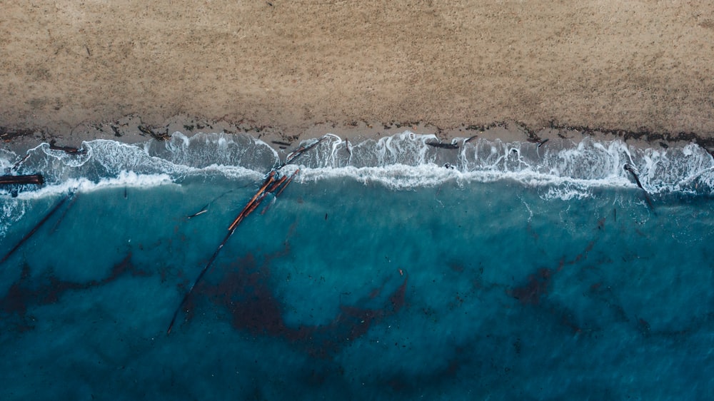 birds eye view of ocean waves