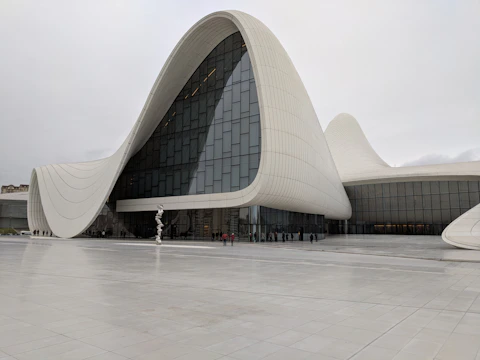 A modern architectural design showcasing a vibrant public space.