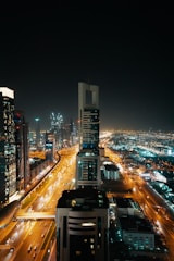 city buildings during night time