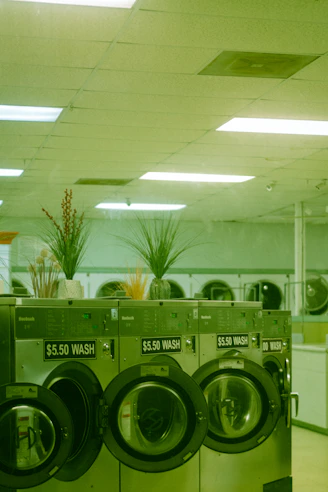 gray front load washing machines