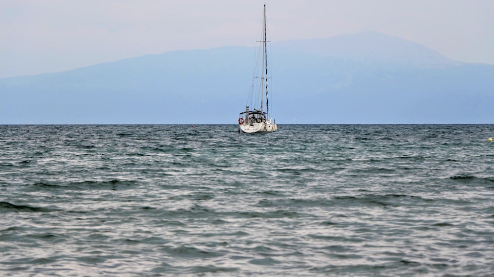 Barco blanco y negro en el mar durante el día