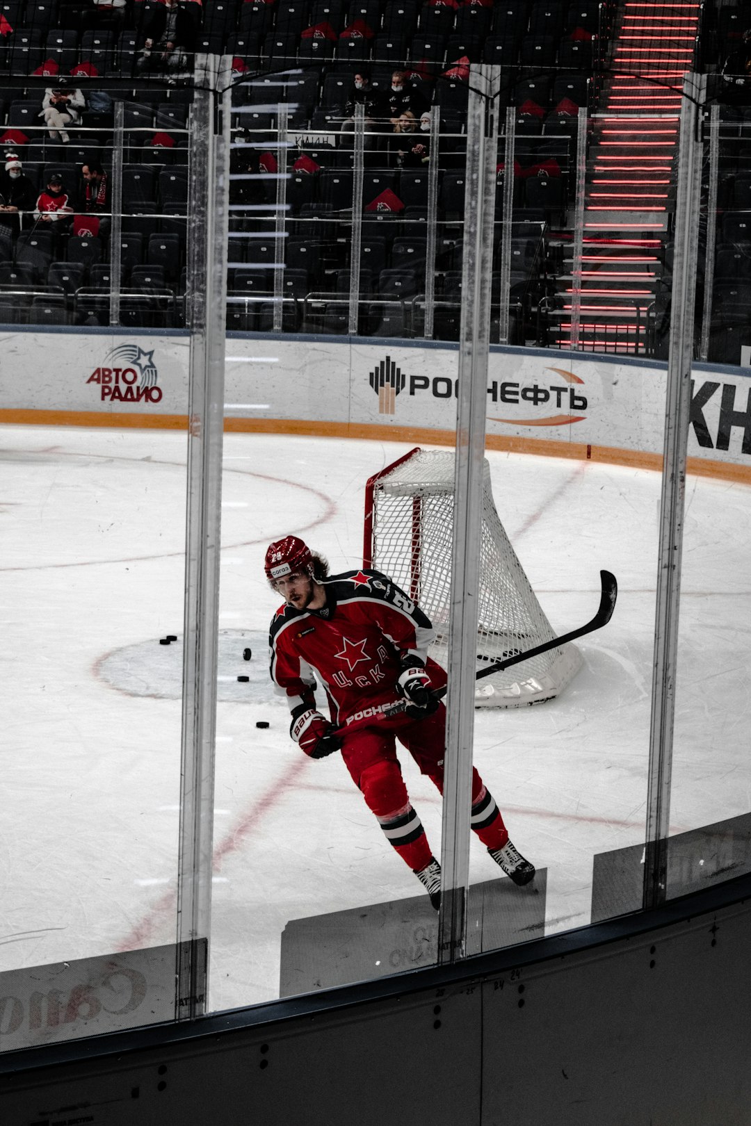 ice hockey players on ice hockey field