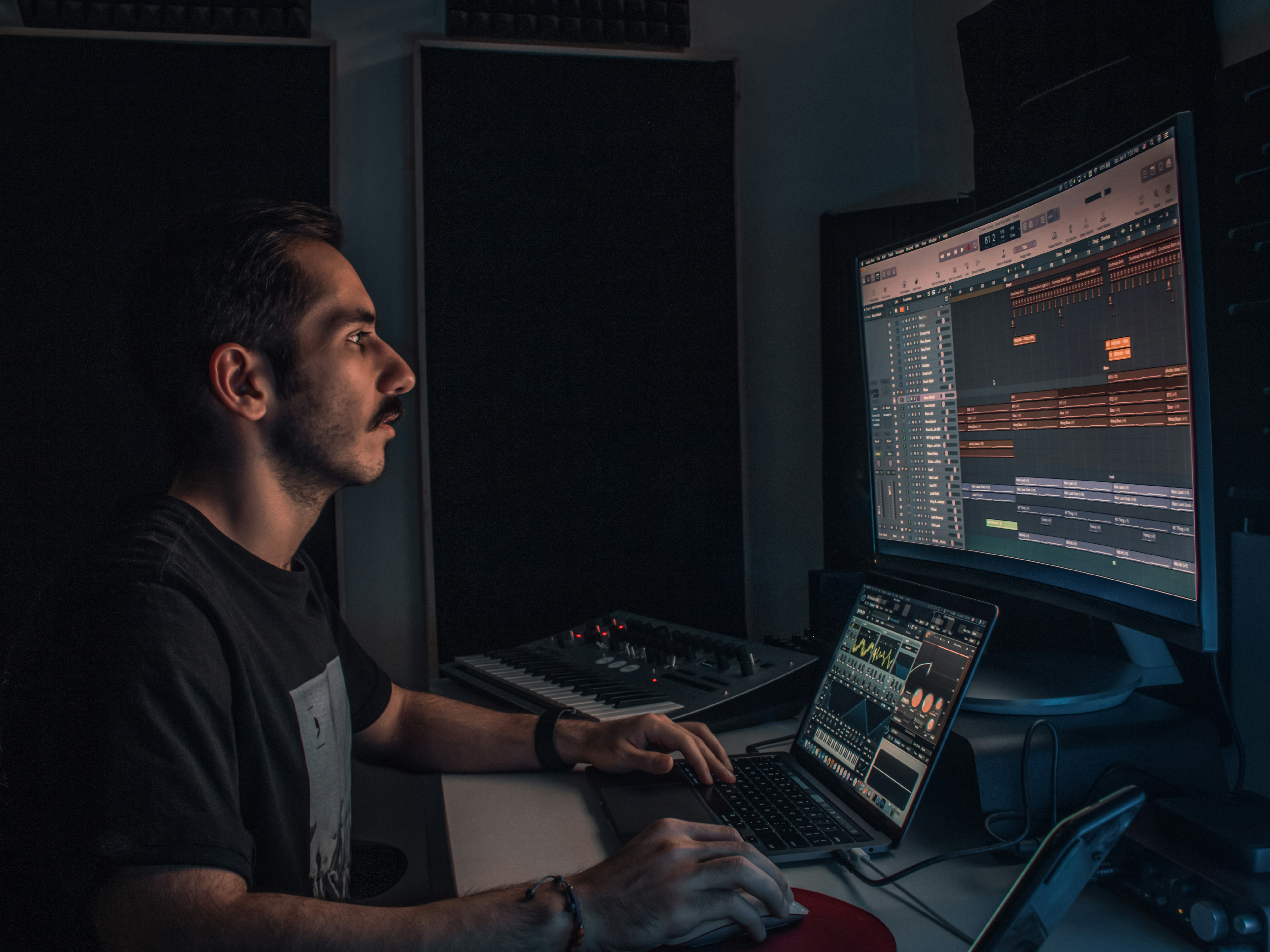 Producer working on beats