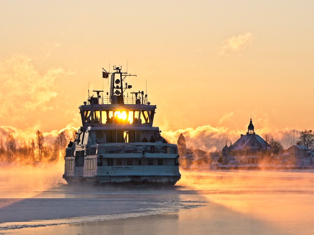 white and blue ship on sea during daytime