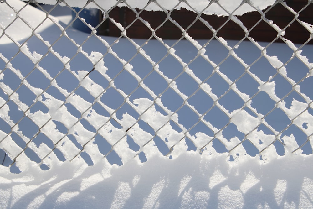 black metal fence on snow covered ground