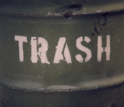 black and white plastic bucket