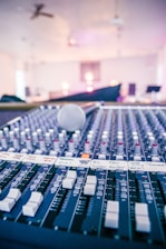 white and black audio mixer