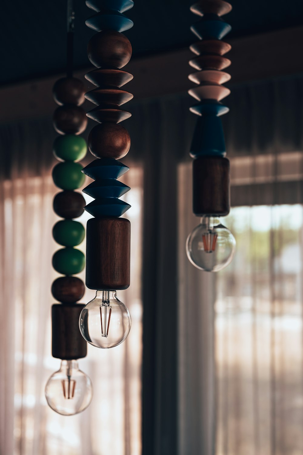 blue and brown beaded necklace