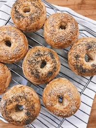 doughnuts on stainless steel tray