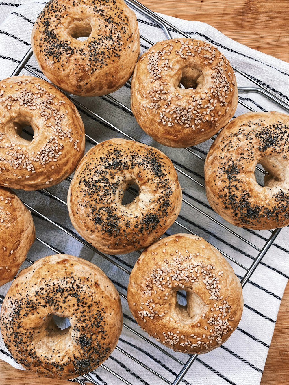 doughnuts on stainless steel tray