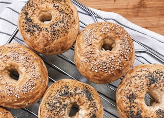 doughnuts on stainless steel tray