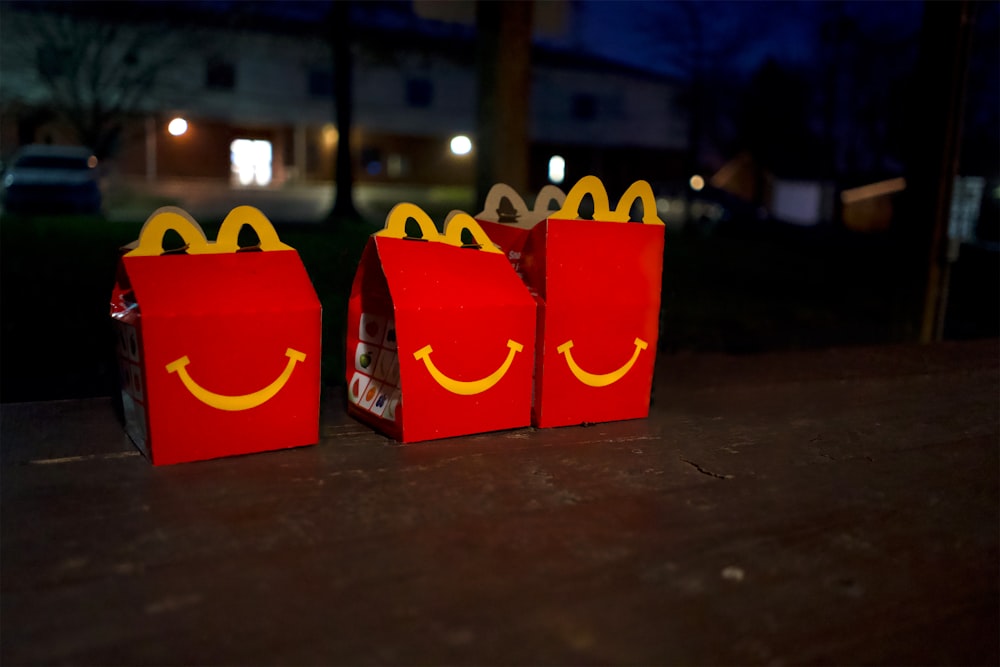 two red and yellow mcdonalds boxes