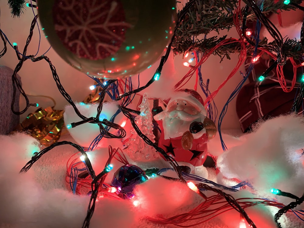 pink and white baubles on christmas tree