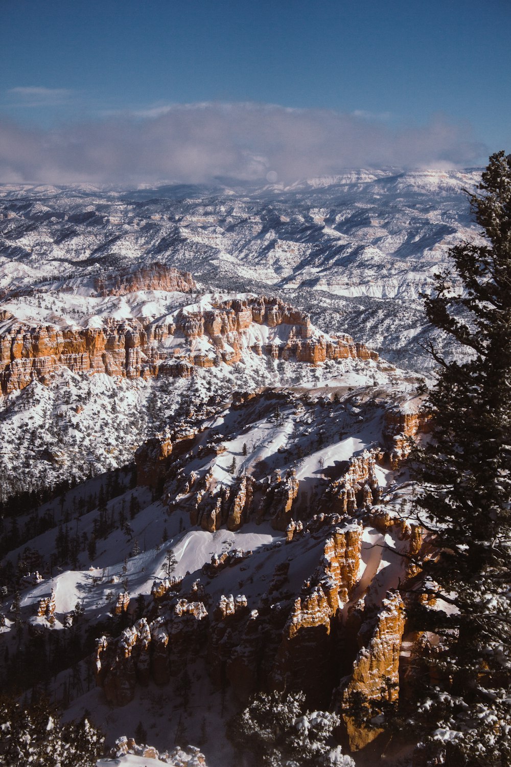 snow covered mountain during daytime