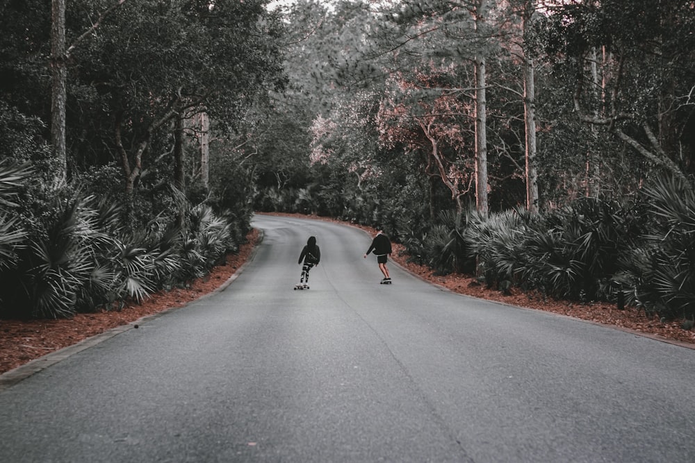 black dog on gray asphalt road during daytime