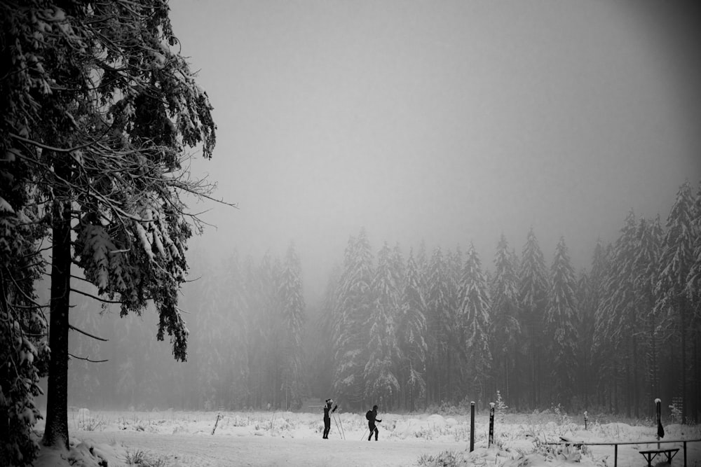 people walking on snow covered field during daytime