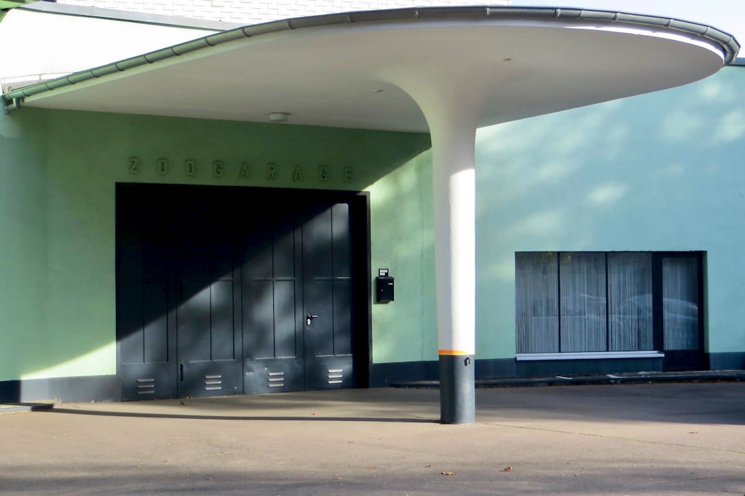 white and blue concrete building