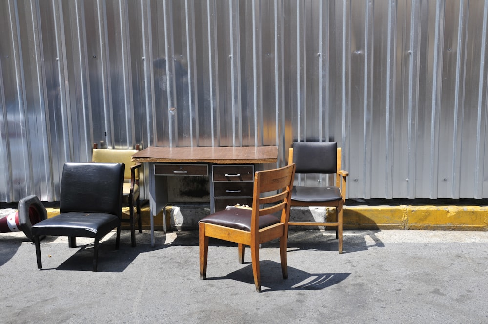 brown wooden armchair beside brown wooden table