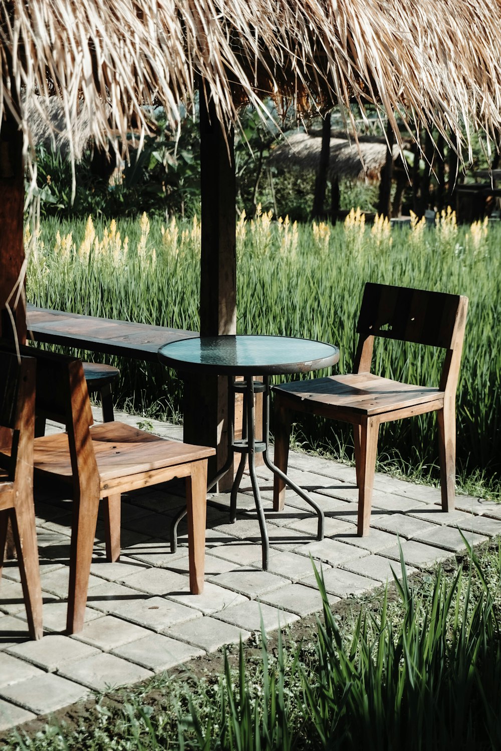 brown wooden table and chairs