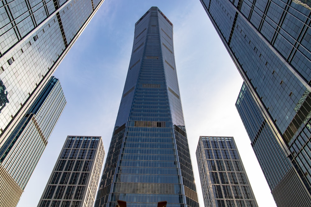 low angle photography of high rise building