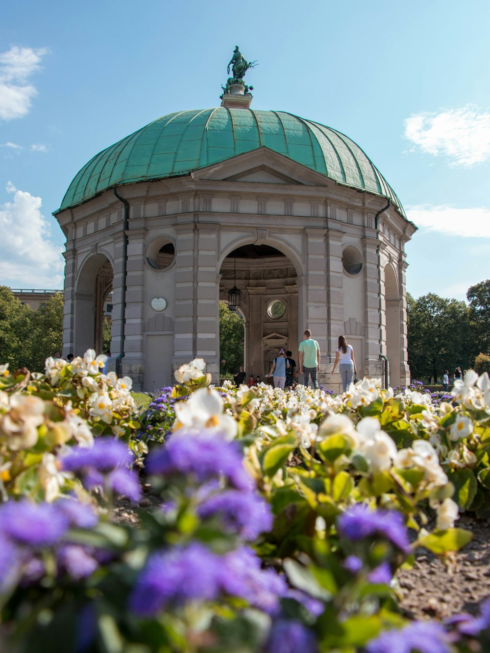 white and green dome building