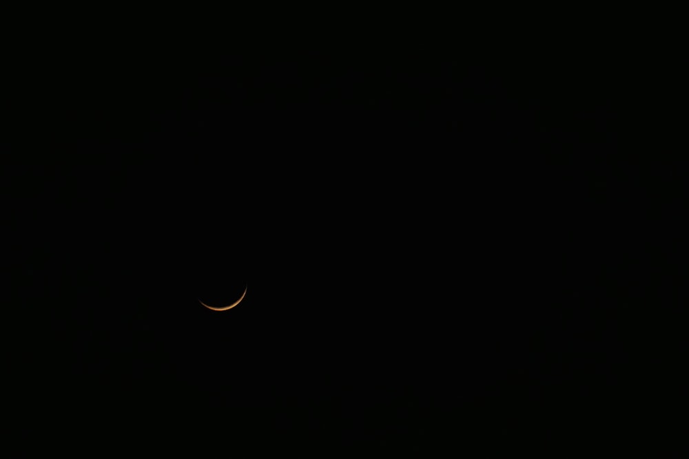 half moon in dark night sky