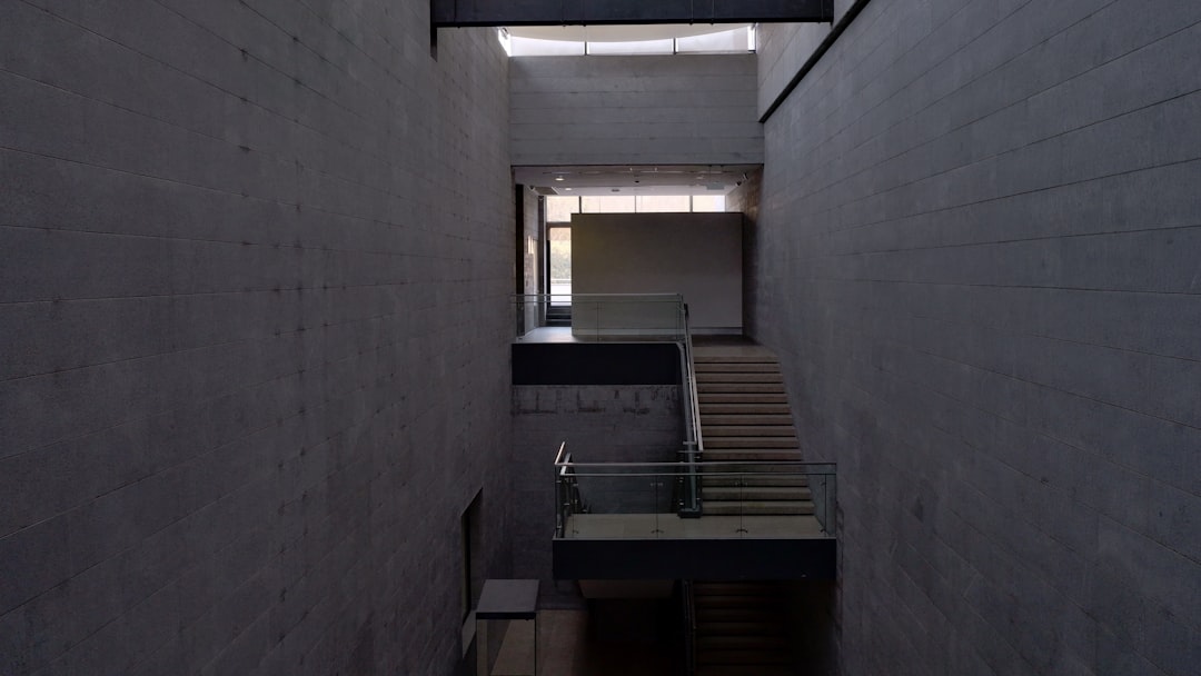 brown wooden stairs inside building