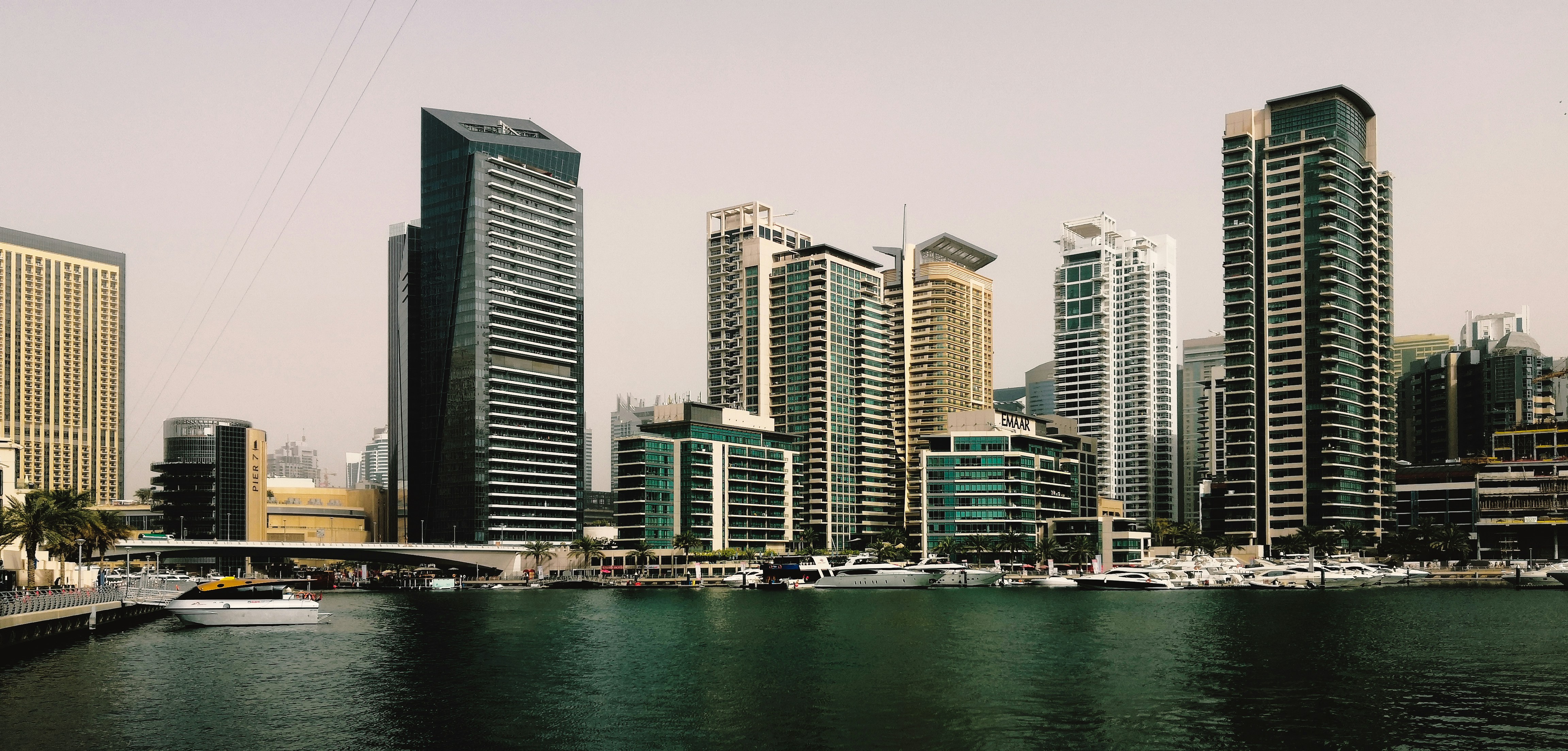 Dubai Marina skyline at dusk