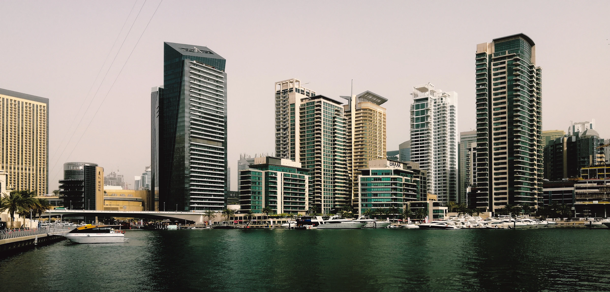 Dubai skyline at dusk with Burj Khalifa