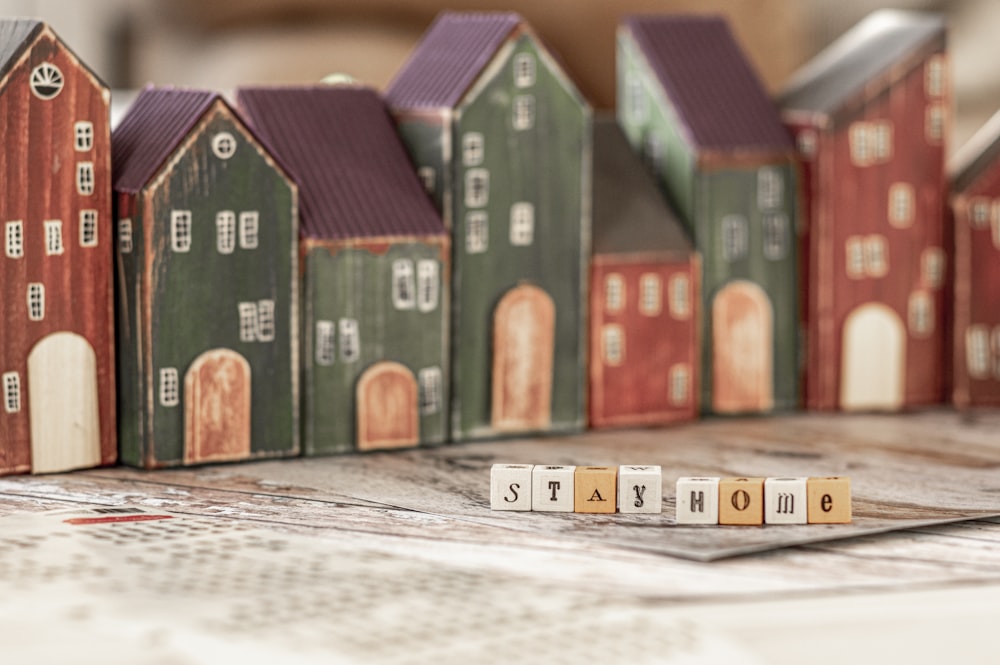 red green and brown wooden houses