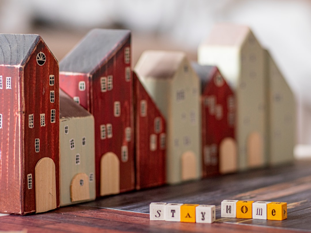 red and white miniature building