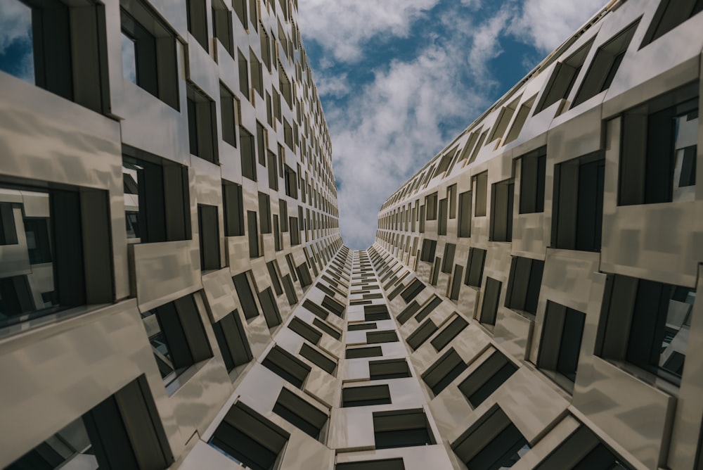 low angle photography of high rise building