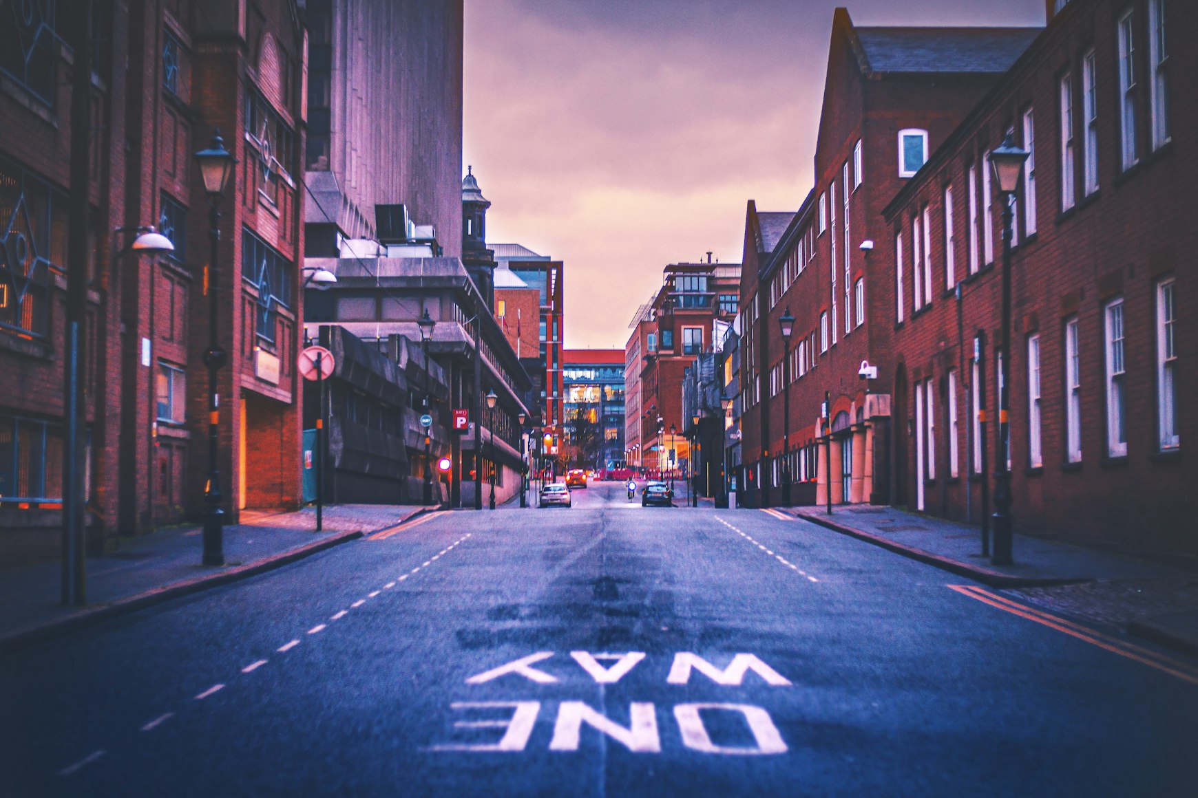 UK urban roads with high-rise buildings