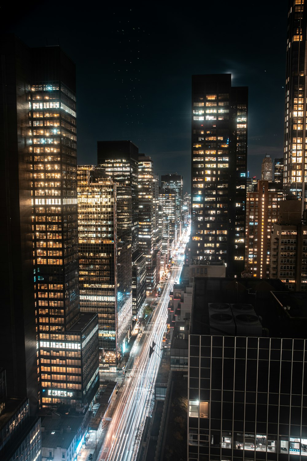 city buildings during night time