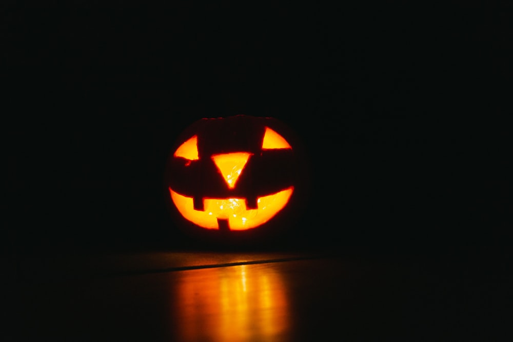 jack o lantern with light