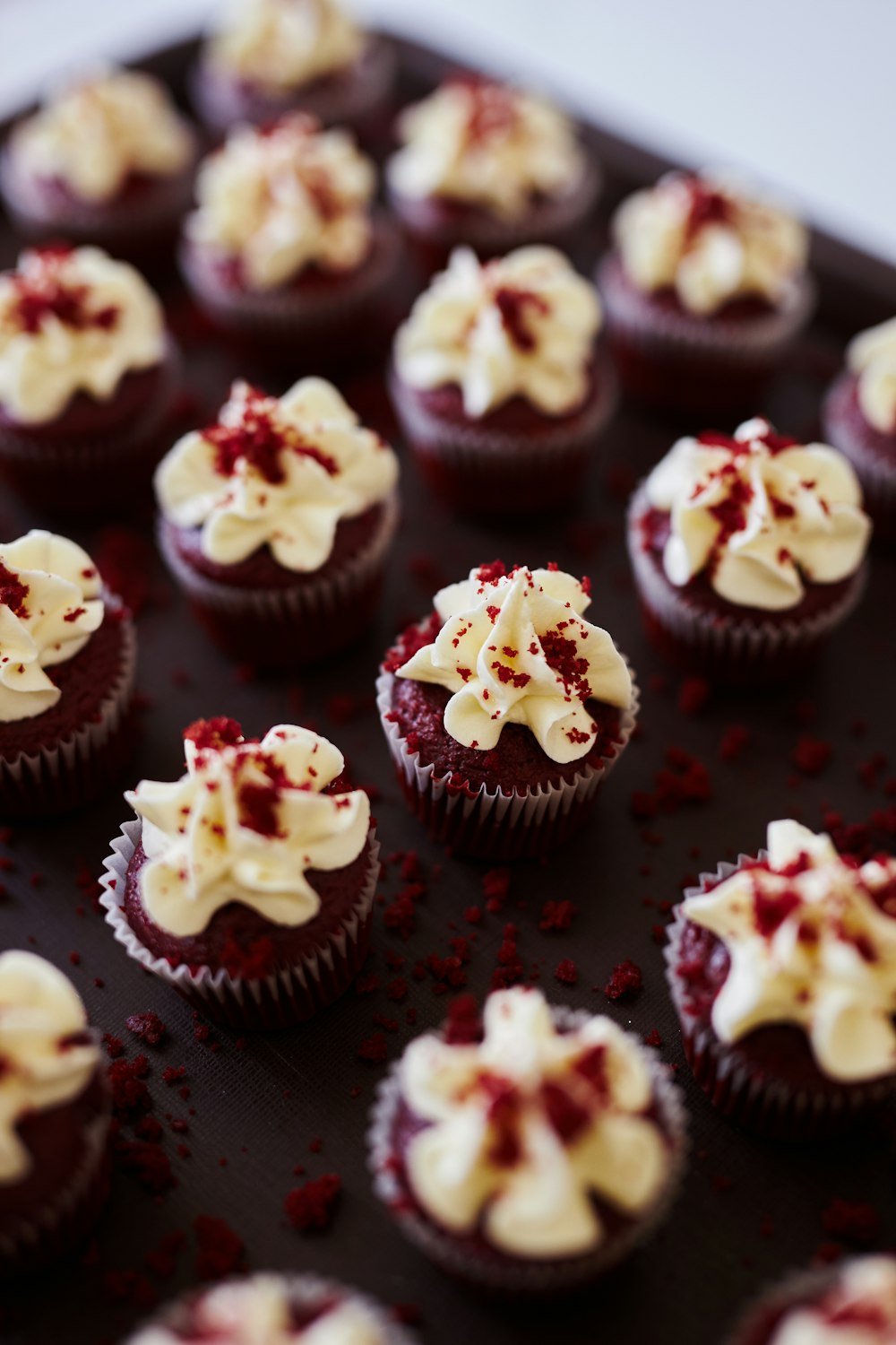 cupcakes with white icing on top